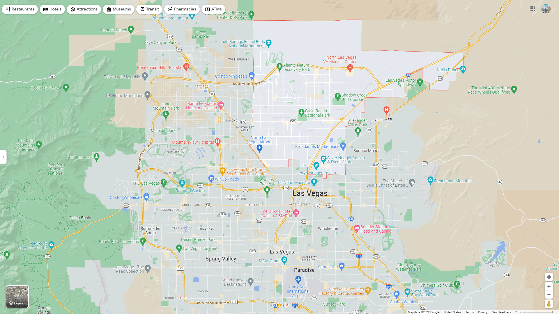 North Las Vegas map